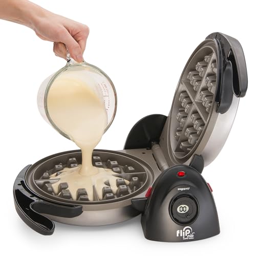 Presto Ceramic Flipside Belgian Waffle Maker, 7 inches (Pack of 1), BlackGray