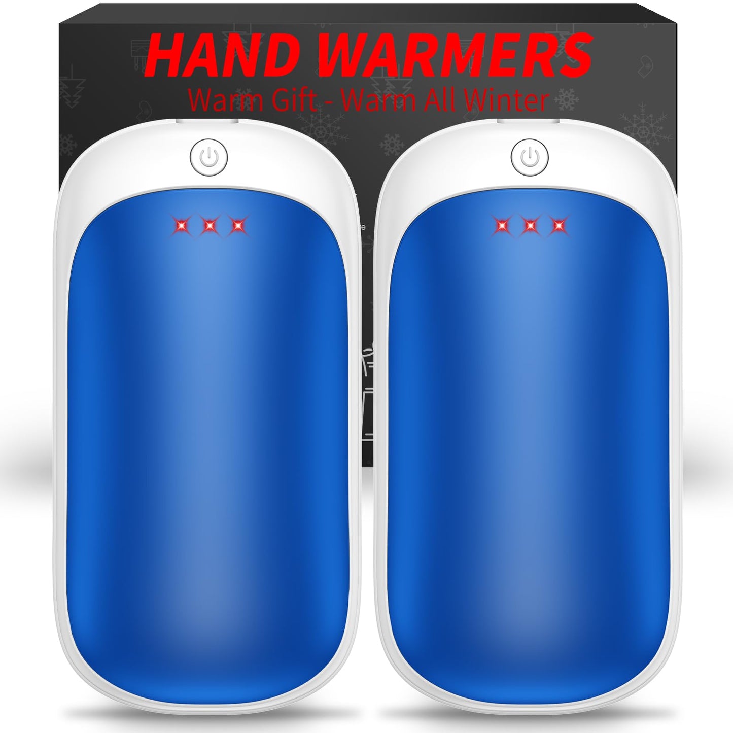 2 Pack Hand Warmers Rechargeable, Portable Electric Hand Warmers Reusable, USB Handwarmers, Outdoor/Indoor/Warm Gifts for Men Women Kids (Black&Black*2)