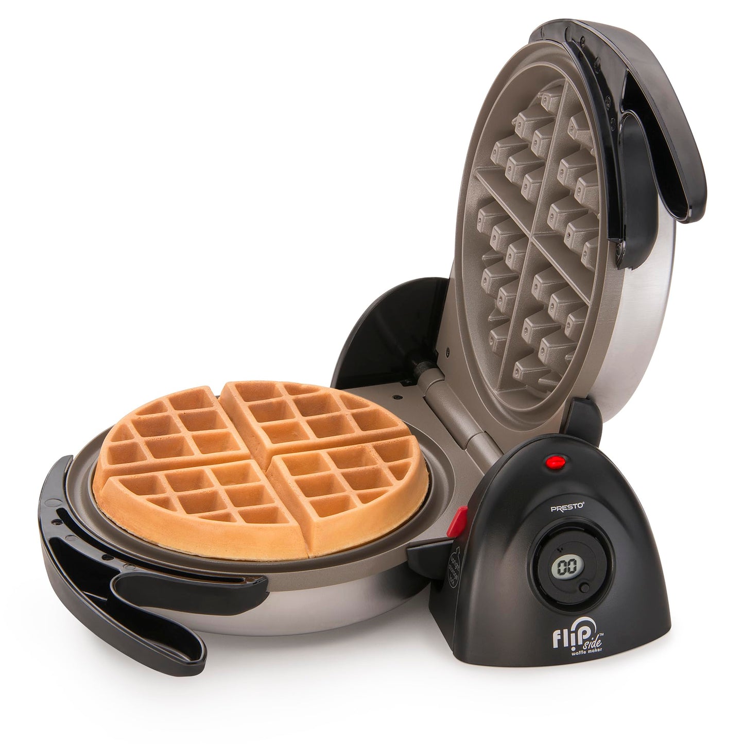 Presto Ceramic Flipside Belgian Waffle Maker, 7 inches (Pack of 1), BlackGray